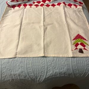 Christmas Apron with Red & Green Tree Appliqué